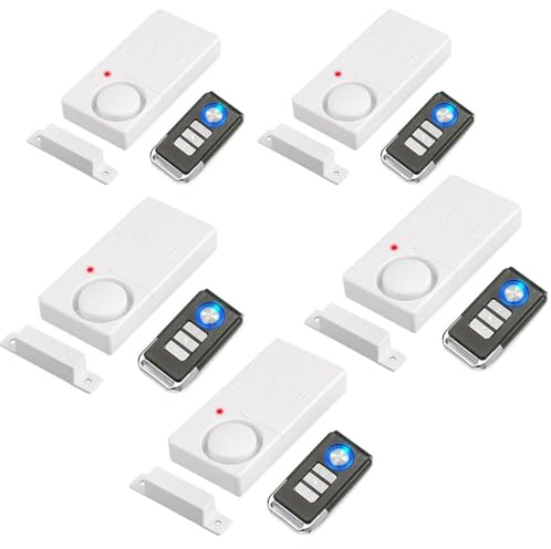 NineLeaf Drahtloser Türalarm mit Fernbedienung, Alarme für offene Fenster, Haussicherheitssensor, Poolalarm für Kindersicherheit, Schiebetür (5er Pack)