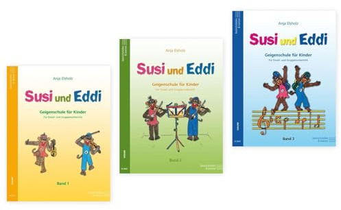 Komplettset: Susi und Eddi, Band 1 2 3 | Geigenschule für Kinder | Anja Eisholz | ISBN 9783938202265 + 9783938202272 + 9783938202289 | Soundman Kolophonium