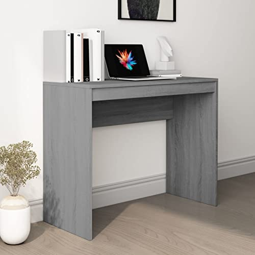 qohoio Schreibtisch Computertisch Office Table Schreib Tisch Computer Schreibtisch Grau Sonoma 90x40x72 cm Holzwerkstoff