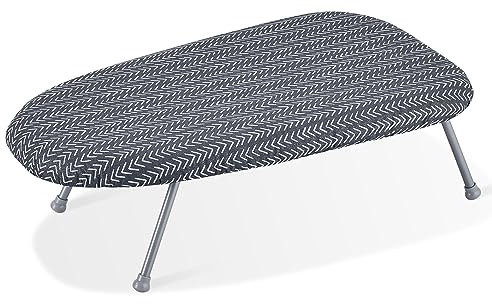 VEVOR Tabletop Ironing Board 23.4 x 14.4, Small Iron Board with Heat Resistant Cover and 100% Cotton Cover, Mini Ironing Board with 7mm Thickened Needle Cotton Layer for Small Spaces, Travel Use