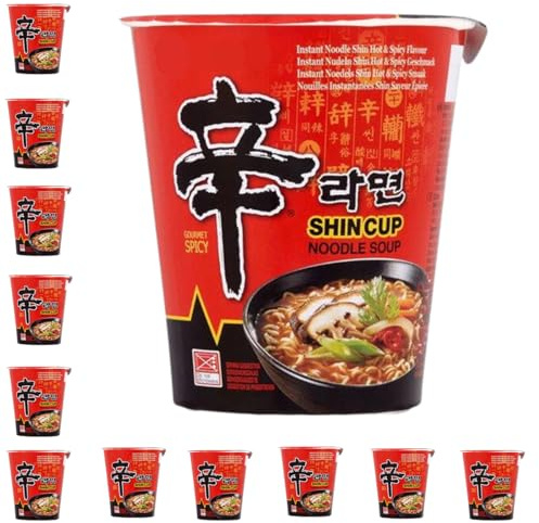 YIJIA | Pack 12 X 68g Ramen Coreano Cup Noodles | Shin Ramyun | Nong shim