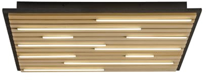 Paul Neuhaus LED Deckenleuchte Akustik Paneel Eiche natur 62cm quadratisch | Smarthome, Echtholzfurnier, Fernbedienung, CCT warmweiß – kaltweiß