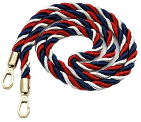 Damer färgglad axelrem, unisex väskrem snygg rem av polyestertyg tunn väskrem gör-det-själv-tillbehör för väskor handväskor kanvas axelväskor, 35 cm, röd vit blå + guld