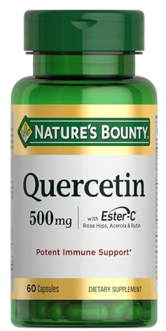Nature’s Bounty Quercetin, Immune Support, 500mg, With Vitamin C, Rose Hips, & Rutin, 60 count