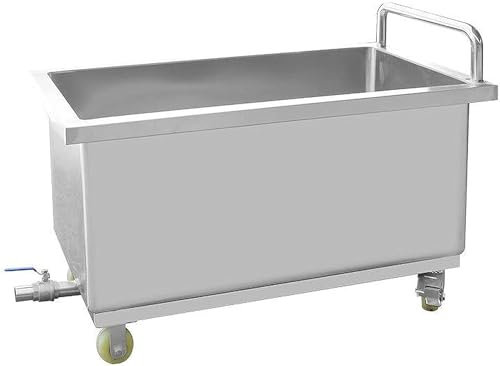 asdchZen Évier de Sol Commercial Portable pour la Maison ou l'hôtel, évier Utilitaire Mobile en Acier Inoxydable, Bassin de Service de Lavage autoportant, évier de buanderie, 60 c,80cm(31.5in)