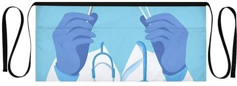 KLL waitress apron waterproof aprons for waiter,western cowboy spur apron short, Doctors Day Scalpel, 12 inches