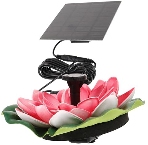 VICASKY Schwimmender Solar Wasserbrunnen Für Garten Pool Solarbetriebener Brunnen Für Teich Außenbereich Lotus-Design Brunnen Zur Dekoration