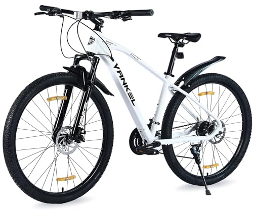 Sinaopus Mountainbike 29 Zoll, Fahrrad, 21 Gang, geeignet für 165 cm-195 cm, MTB-Reifen, Aluminiumrahmen & Scheibenbremse, Mountainbike Herren und Damen (Weiß)