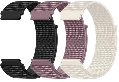 DaQin 22mm Watch Band for Men Women, Quick Release Nylon Sport Watch Strap Adjustable Breathable Replacement, 3 Packs
