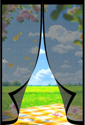 Zanzariera Magnetica 117 x 230 cm Zanzariera Magnetica per Porte Non È Necessario Praticare Fori Chiude da Sola Porta Finestra, Nero