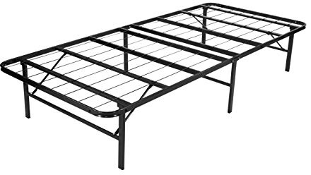i-flair Klappbett Metall 100x200 cm Letto in Schwarz – Faltbares Gästebett mit stabilem Rahmen & Stauraum – platzsparendes Metallbett für Gäste, langlebiges Faltbett, klappbar & leicht zu verstauen