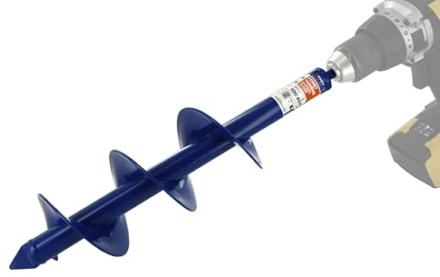 TIVOLY - Foret Tarière pour Perceuse - Ø100mm & L400mm - Acier Inoxydable - Tige Hexagonale Ø8mm - Mèche de Jardin - Forage du Sol Rapide et Facile - Pour la Plantation de Fleurs et Arbustes