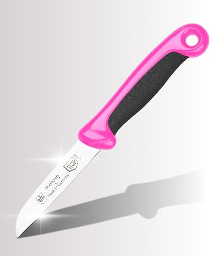 RÖR® Küchenmesser Solingen – Gerade Klinge Bicolor Pink – Extra scharf & rostfrei – Für Obst & Gemüse – Rutschfester Griff – Allzweckmesser für Zuhause & Profis – Made in Germany