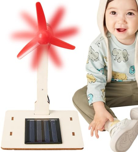 Solar Powered Windmill - 5.91 Inch Educational Toy | Wood Scientific