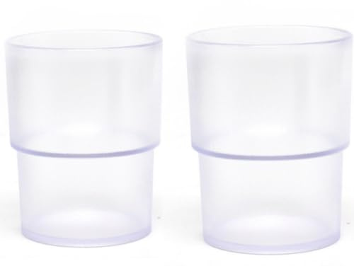 2 Stück Mattierte Zahnputzbecher, 225 ml Zahnbürstenhalter Ohne Bohren Platzsparend Stapelbar & wandmontierbar, Ideal für Familien und Moderne Badezimmer (Transparente)