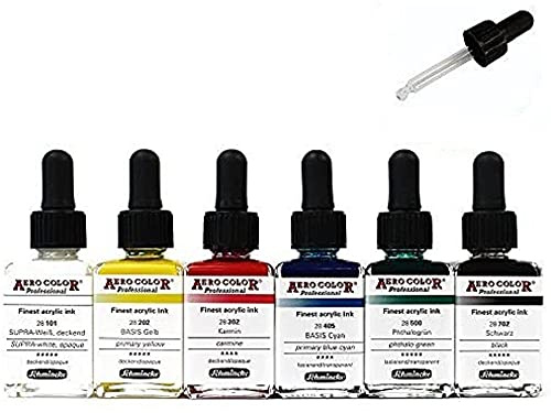 Airbrush Farben-Set Schmincke Aero Color Professional Basis 6 x 28 ml