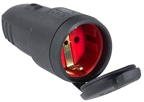 as - Schwabe 60415 60415-Conector de protección, IP44, Color Negro, 230 V, Gummikupplung
