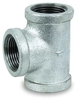 Supply Giant HNUF0800 High Pressure Galvanized Malleable Tee Fitting with Female Threaded Connections, 6