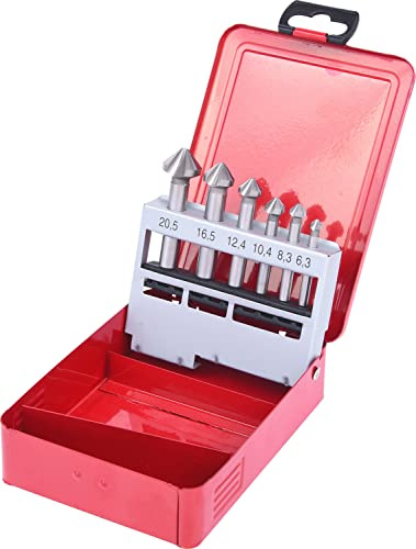 HSS Cone and deburrer set, in metal case 6 pcs