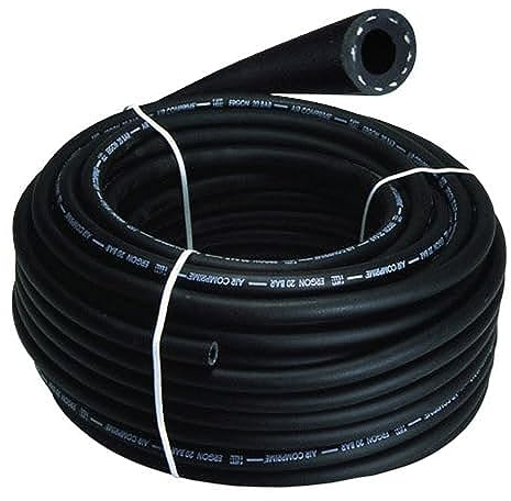 Manguera Aire Comprimido Negro 10 x 19 mm. 20 bares Rollo 50 metros