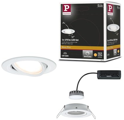 Paulmann Premium EBL Set Coin Slim dimmbar rund schwenkbar LED 1x6,8W 2700K 230V 51mm Ws matt/Alu