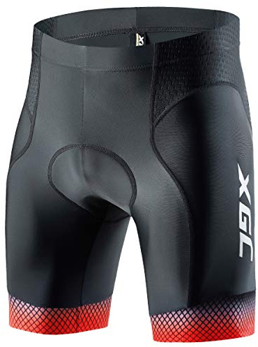 XGC herr korta cykelbyxor och cykelunderbyxor cykelshorts cykelbyxor för män elastisk ventilerande 4D svamp sittkudde med hög densitet