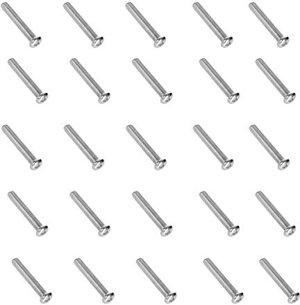 M8-1.25 x 50mm 304 Stainless Steel Cross Phillips Machine Screw Bolt for Samsung KS8000 Series TV Wall Mount Bracket, Fully Threaded 25pcs
