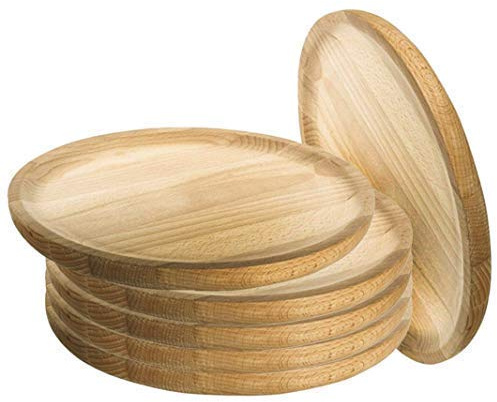 Ruibal - Platos para Pulpo de Madera - Set de 6 - Ø 30 cm Pino de primera calidad Ideal para comer pulpo a la gallega, pulpo