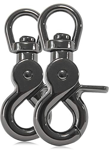 Ganzoo Schnappkarabiner Scherenkarabiner-Haken 60 mm mit Drehkopf und Wirbelgelenk, Triggerhead Clip für Hundeleine, Hundehalsband und Paracord 550, 2er Set, Öse 10 mm, legierter Stahl, Titan