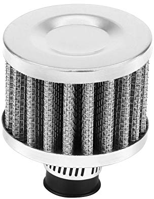 12mm Auto Luftfilter, Universal Auto Entlüftungsfilter Kaltlufteinlass Filter Pilzkopf Luftfilter für Fahrzeuge mit 12mm Lufteinlässen (Silber)