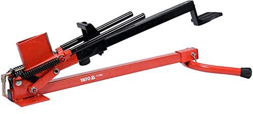 Yato Profi Manueller Holzspalter für Fußbetrieb, 1,2 Tonnen, liegende Ausführung, bis 430mm, mechanischer Holzspalter, Rot