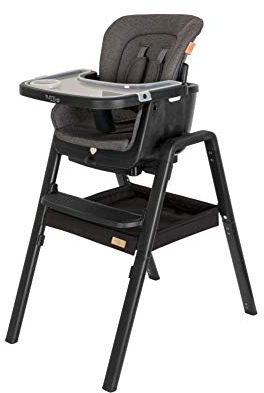 Tutti Bambini Nova Highchair - 7-in-1 Portable High Chair, Baby Chair with Feeding Tray, Washable Seating & Travel Bag, Folding High Chairs for Babies and Toddlers from 6+ Months (Black/Black)