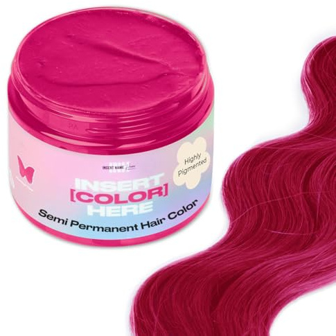 INH Semi Permanent Hair Color | Color Depositing Conditioner | Pink Hair Dye | No Bleach, No Peroxide Temporary Flamingo Topaz Tint for Women, Men | Vegan, Ammonia Free, Sulfate Free, Ready to Use 6oz
