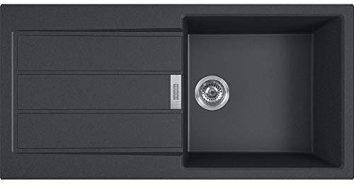 Franke fregadero de empotrar manual de carbono 60cm con sifón 842143