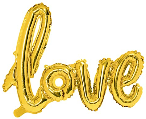 Folienballon Love XL Ballon Liebe Valentine Verlobung Hochzeit Geburtstag Luftballon Love Gold Größe 73x59cm