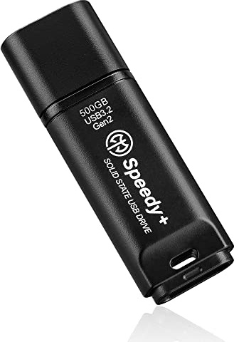 AXE MEMORY Portable SSD Externe 500 GB USB 3.2 Gen2 UASP SuperSpeed+ Solid State USB-Flash-Laufwerk. Bis zu 600 MB/s Lesen, 500 MB/s Schreiben - SPEEDY+