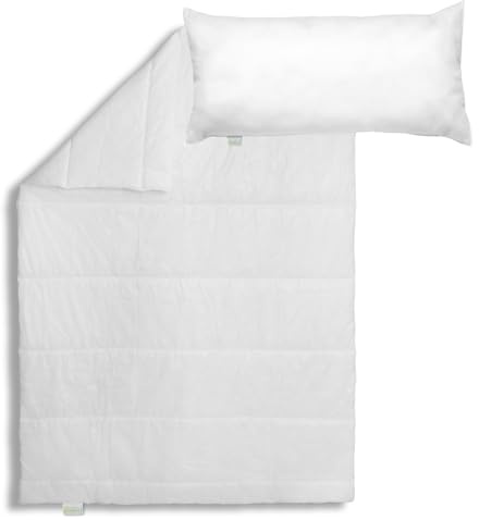 Bodyprotect Set Bettdecke 135x200 mit Kissen 40x80, Sommerdecke, Ecoline | Sommerbettdecke leicht, Bettzeug 135 x 200 cm, Decke und Kopfkissen verschweißt, Waschbar, Made in EU, Allergiker geeignet