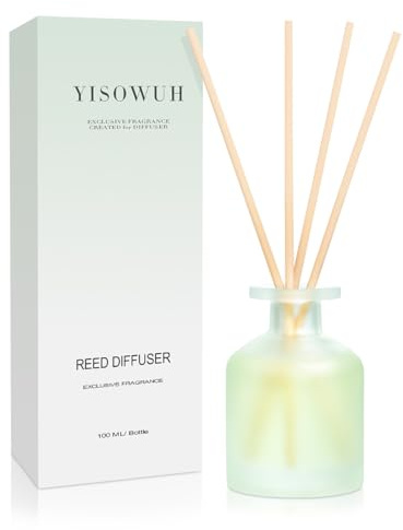 YISOWUH diffusore di oli essenziali-profumatore per ambienti-diffusore profumo ambiente - 1 Pack 100ml Lino pulito con 8 bastoni, profumo di lunga durata per la casa, bagno