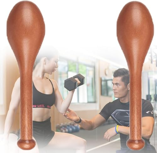 CBLdF Indian Wooden Clubs,Exercise Club Wooden Indian Clubs Pair,for Body Shaping,Comprehensive Physical Training for Strength Training Weight Lifting Fitness/Training/Exercise Warm Up Clubbell-S