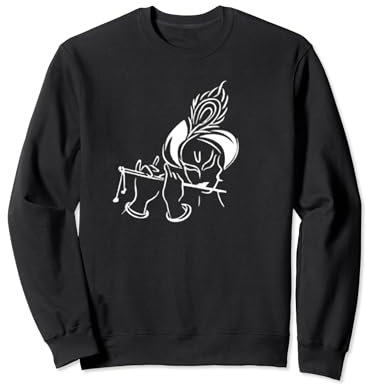 Krishna avec flûte et plume de paon Sweatshirt