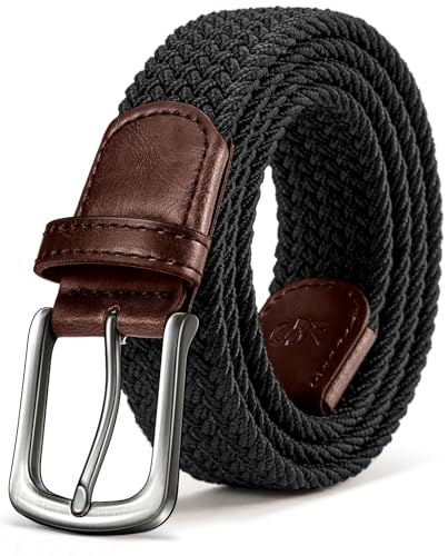 KEMISANT Elastischer Gürtel, Gürtel Herren Flechtgürtel Stoffgürtel 35mm | Lochloser Stretchgürtel für Damen und Herren,Passend Zu Lässigen Hosen