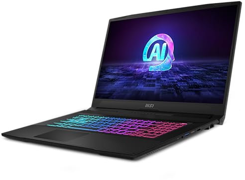 MSI Katana A17 AI B8VG-874XES - Ordenador portátil Gaming 17,3 QHD, 240Hz (AMD Ryzen 9 8945HS, 32GB RAM, 1TB SSD, RTX 4070, Free Dos) Black - Teclado QWERTY español