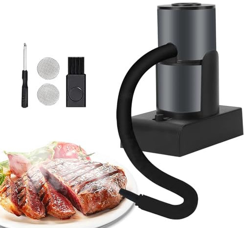 Kit de fumoir à cocktail avec pistolet à fumer, kit d'infuseur de fumoir portable, infuseur de pistolet de fumage de cuisine portable, 2 vitesses de vent réglables, pour viande de saumon sous vide