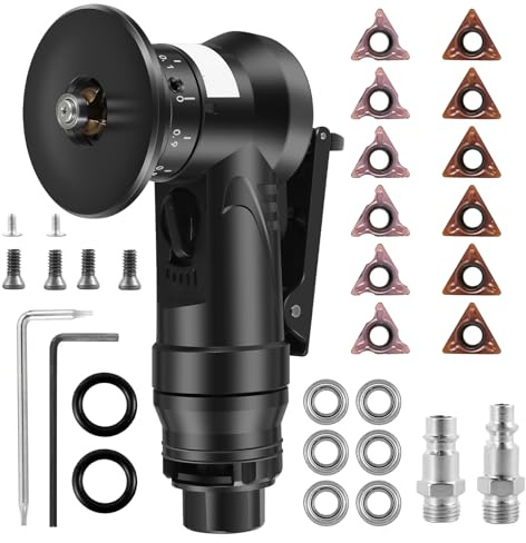 Mini Pneumatic Chamfering Tool 30000 RPM Handheld Air Beveling Machine with 1/4 Inch Air Inlet 45° Mini Chamfering Machine Air Tools with Blades for Metal Wood Beveling Deburring