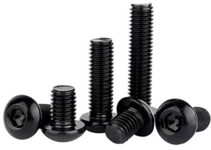Tornillo hexagonal interior M3 M4 M5 M6 M8 Perno de cabeza semicircular de acero inoxidable negro 20 piezas, 20 piezas, m6x40