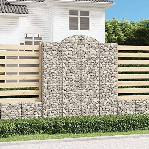 DYRJDJWIDHW Pot de Fleurs,Jardiniere Exterieur,Jardiniere rectangulaire,Paniers à gabions arqués 3 pcs 200x50x220240 cm Fer galvaniséConvient pour Les patios, Les balcons et Les Jardins