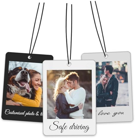 Personalisierter Auto-Lufterfrischer, kundenspezifischer doppelseitiger Bild-Lufterfrischer für Auto, Zimmer, Kleiderschrank, hängende Ornamente (eine Größe, Polaroid)