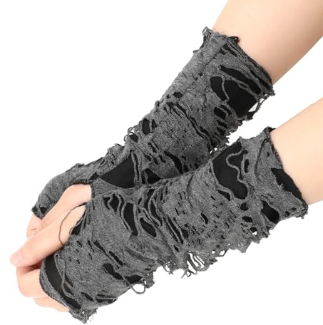 salbsever 1 Paar Fingerlose Handschuhe Gothic Hexen Fingerlose Spinnennetz Gloves Schwarze Punkhandschuhe, Hexen Kostüm Weihnachten Halloween, Rollenspiel Handschuhe Party Kostüm Kostümzubehör