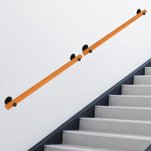 Corrimano per scale in legno, per interni ed esterni, montaggio a parete, asta di supporto antiscivolo, corrimano di sicurezza per casa, giardino, corridoio, loft, ringhiera, gradino balaustra, 30 cm