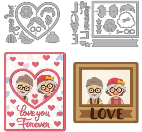 MAYJOYDIY Karten Mit Dem Metall Stanzformen Aufdruck Opa Oma Stanzschablonen Love You Forever Karbonstahl Prägeschablonen Für Scrapbooking Party Fotoalbum DIY Papierhandwerk